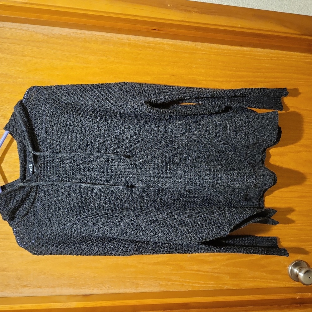Dark Grey Open Knit Sweater EUC